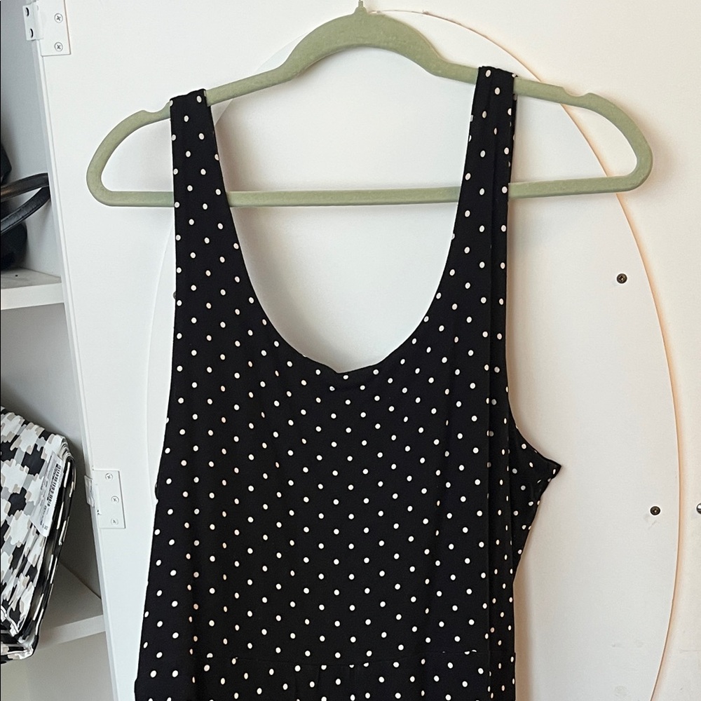 Old Navy Black and White Polka Dot Midi Dress - Picture 3 of 5